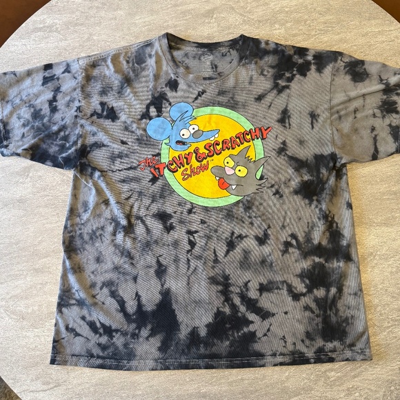 The Simpsons “Itchy & Scratchy Show” Tie-Dye T-Shirt - Picture 1 of 6